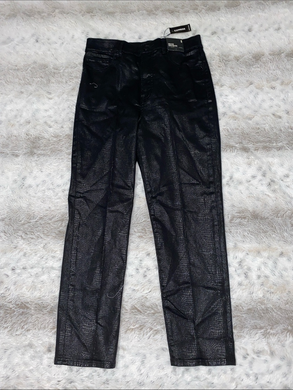 Express Men’s Black Textured Dress Pants